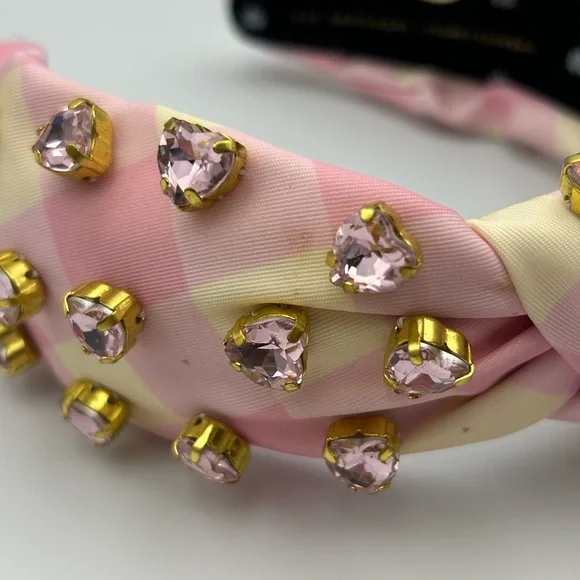 Lele Sadoughi X Stoney Clover Lane Watermelon Heart Crystal Knotted Headband - Picture 15 of 16